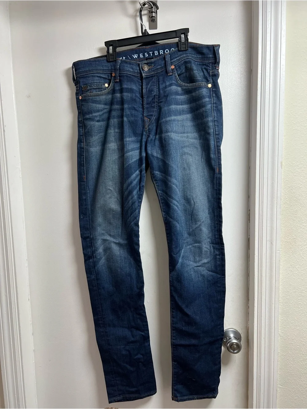 True Religion Westbrook Relaxed Skinny Men’s Jeans in Dark Blue